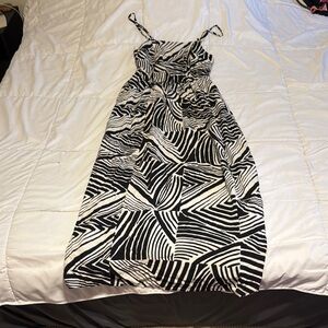 As U Wish Black and White Maxi Sundress